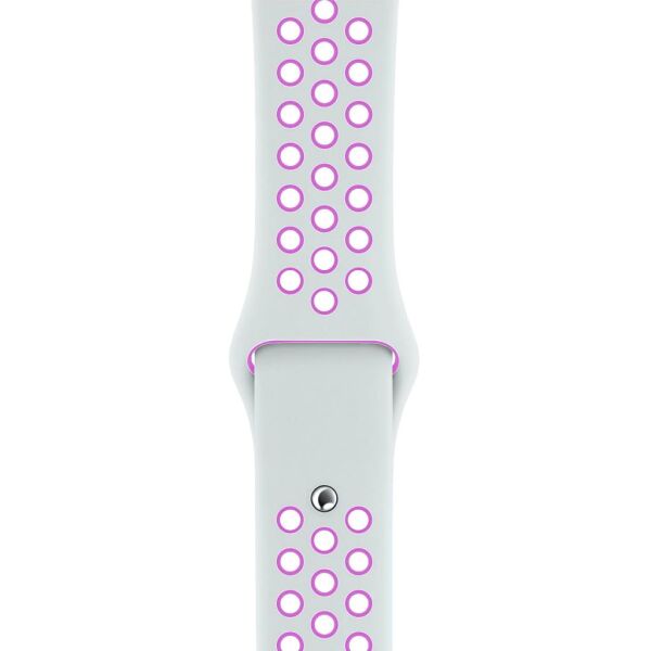 Apple Watch ile Uyumlu 42-44mm Silikon Kayış Beyaz/Pembe