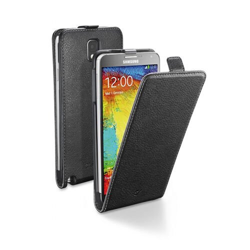 Cellular Line N9000 Galaxy Note 3 ile Uyumlu Flap Essential Mıknatıslı Deri Kılıf Siyah FLAPESSENNOTE3BK (Out)