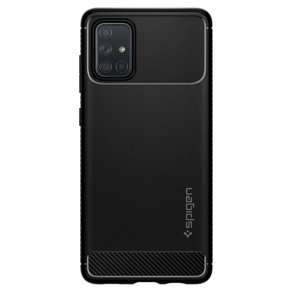 Spigen Galaxy A71 ile Uyumlu Kılıf Rugged Armor Matte Black