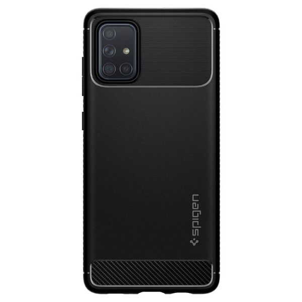 Spigen Galaxy A71 ile Uyumlu Kılıf Rugged Armor Matte Black