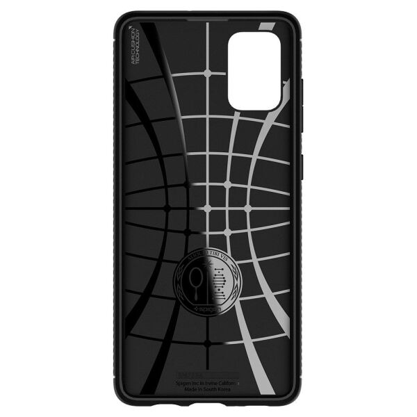Spigen Galaxy A71 ile Uyumlu Kılıf Rugged Armor Matte Black