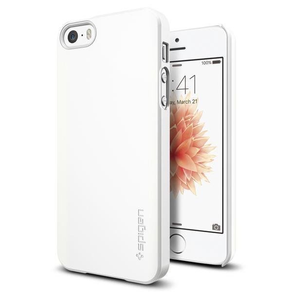 Spigen iPhone 5,5s,SE ile Uyumlu Kılıf Thin Fit Shimmery White