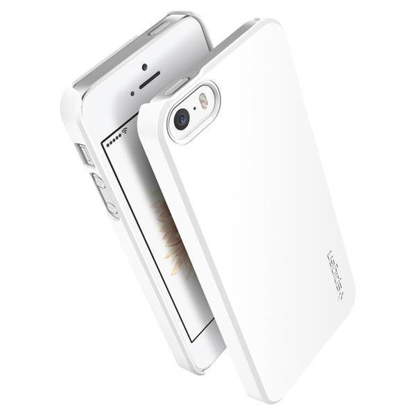 Spigen iPhone 5,5s,SE ile Uyumlu Kılıf Thin Fit Shimmery White