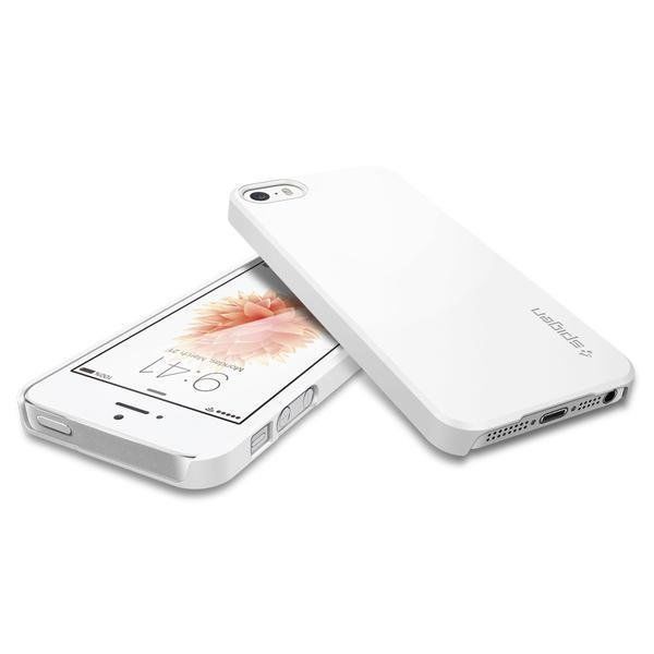 Spigen iPhone 5,5s,SE ile Uyumlu Kılıf Thin Fit Shimmery White