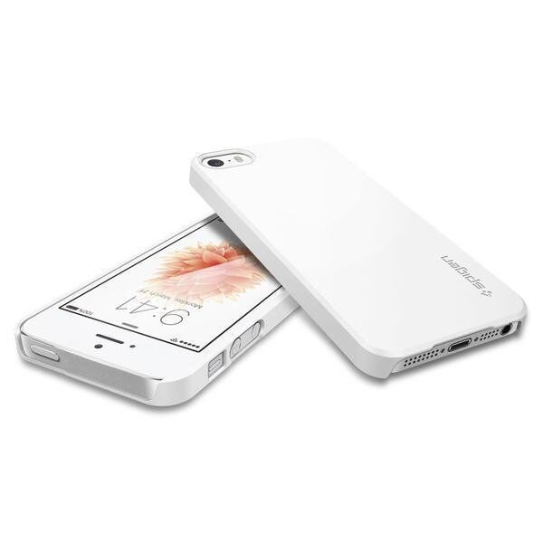 Spigen iPhone 5,5s,SE ile Uyumlu Kılıf Thin Fit Shimmery White
