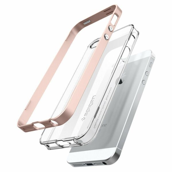 Spigen iPhone 5,5s,SE ile Uyumlu Kılıf Neo Hybrid Crystal Rose Gold