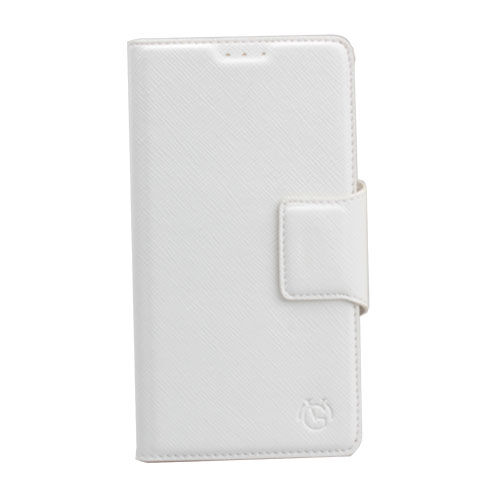 Jopus G3 ile Uyumlu D855 Yan Model Kapaklı Kartlıklı Kılıf Beyaz