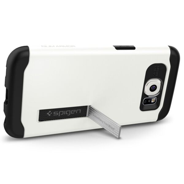 Spigen Galaxy S6 ile Uyumlu Kılıf Slim Armor Shimmery White