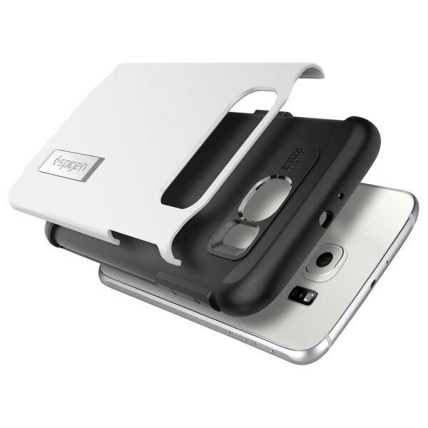 Spigen Galaxy S6 ile Uyumlu Kılıf Slim Armor Shimmery White