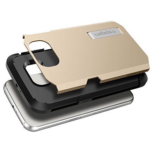 Spigen Galaxy S6 ile Uyumlu Kılıf Tough Armor Champagne Gold