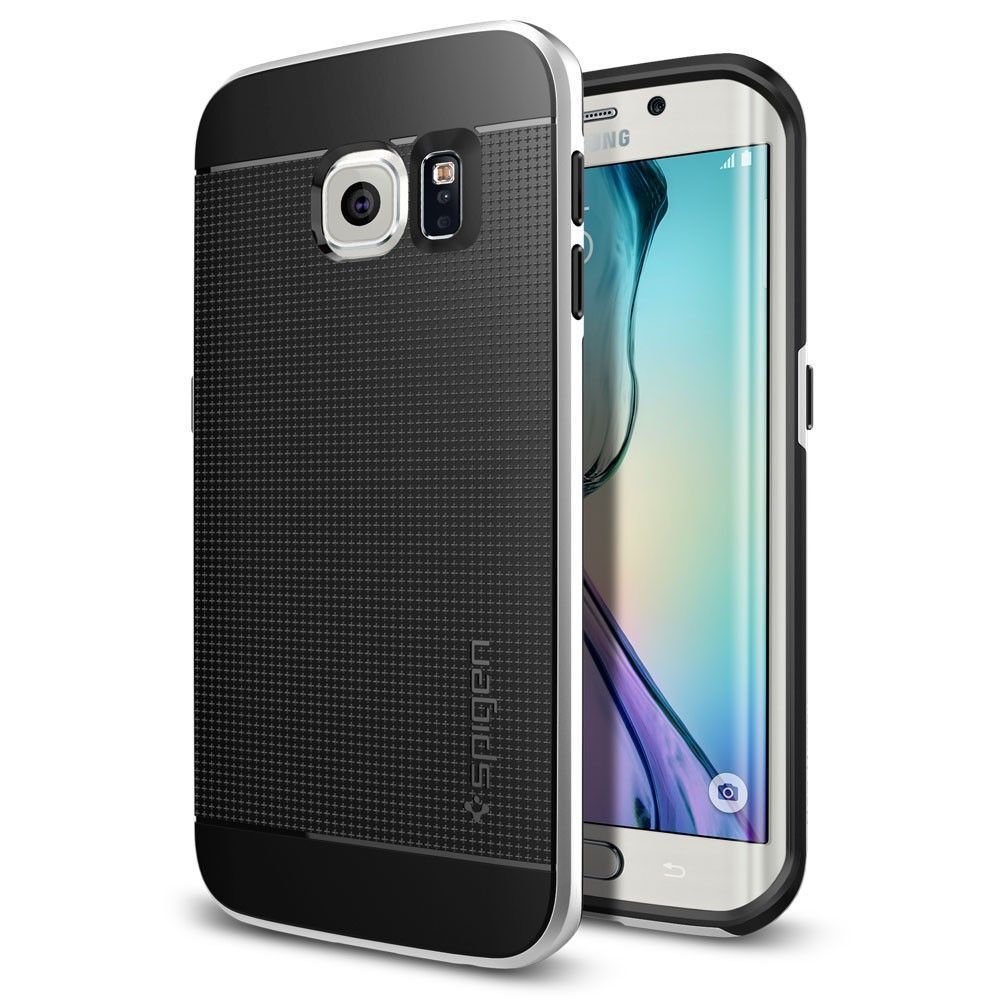 Spigen Galaxy S6 Edge ile Uyumlu Kılıf Neo Hybrid Satin Silver