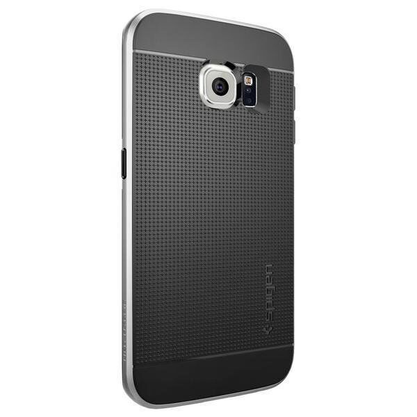 Spigen Galaxy S6 Edge ile Uyumlu Kılıf Neo Hybrid Satin Silver
