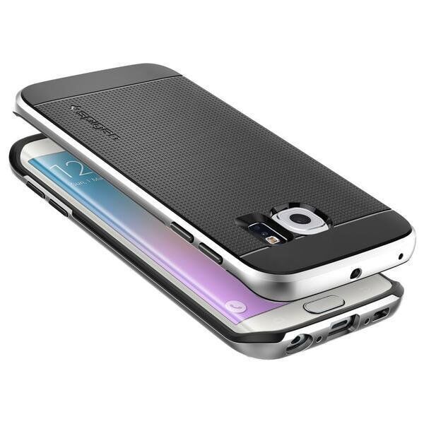 Spigen Galaxy S6 Edge ile Uyumlu Kılıf Neo Hybrid Satin Silver