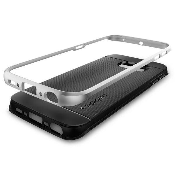 Spigen Galaxy S6 Edge ile Uyumlu Kılıf Neo Hybrid Satin Silver