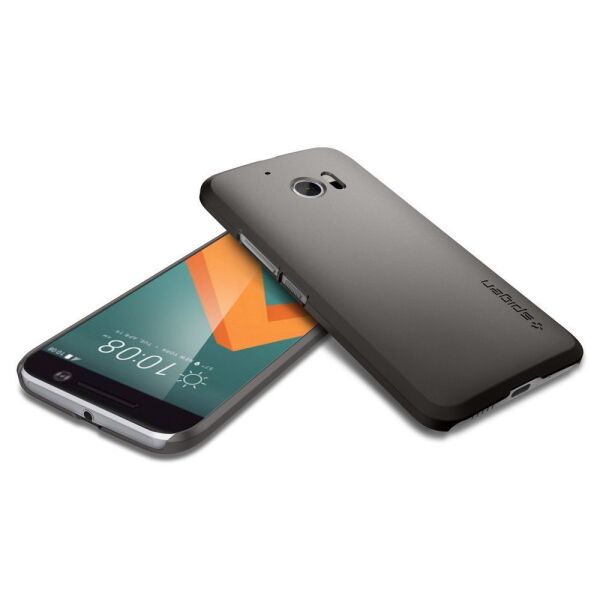 Spigen 10 ile Uyumlu Kılıf Thin Fit Ultra İnce Gun Metal