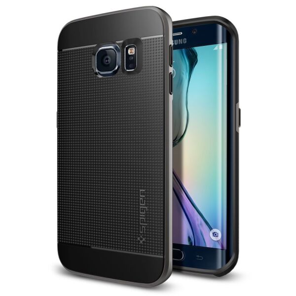 Spigen Galaxy S6 Edge ile Uyumlu Kılıf Neo Hybrid Gun Metal