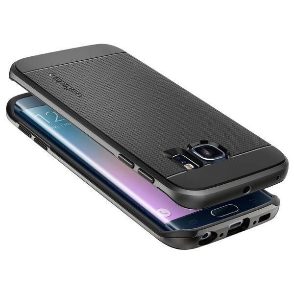 Spigen Galaxy S6 Edge ile Uyumlu Kılıf Neo Hybrid Gun Metal