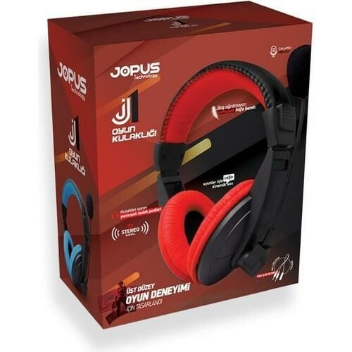 Jopus Game-J1 Universal Mikrofonlu Kulaklık Siyah Kırmızı