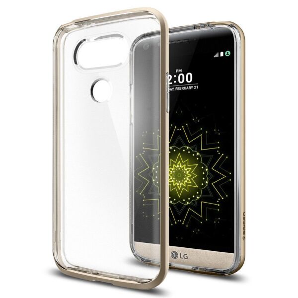 Spigen G5 ile Uyumlu Kılıf Neo Hybrid Crystal Champagne Gold