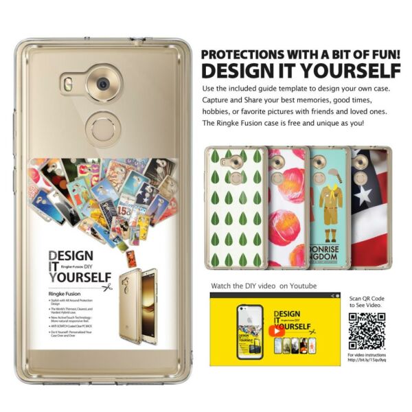 Ringke Fusion Mate 8 ile Uyumlu Kılıf Crystal Clear TPU Bumper Extra Darbe Emici