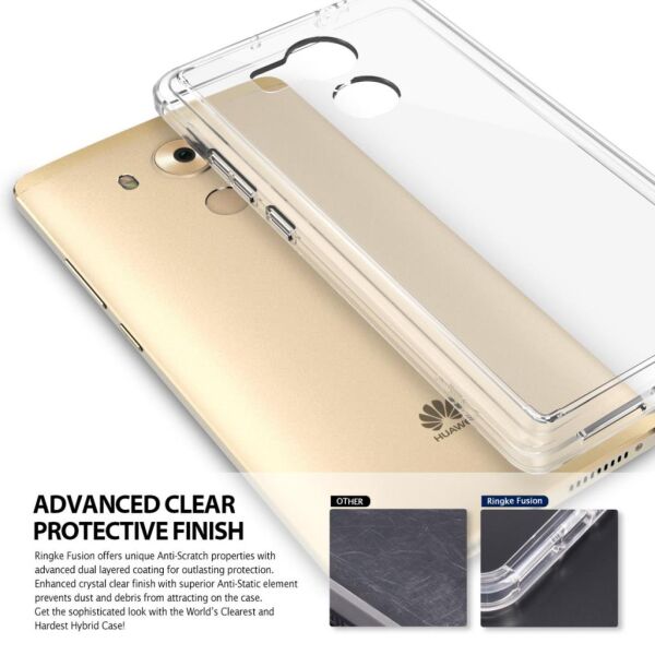 Ringke Fusion Mate 8 ile Uyumlu Kılıf Smoke Black TPU Bumper Extra Darbe Emici