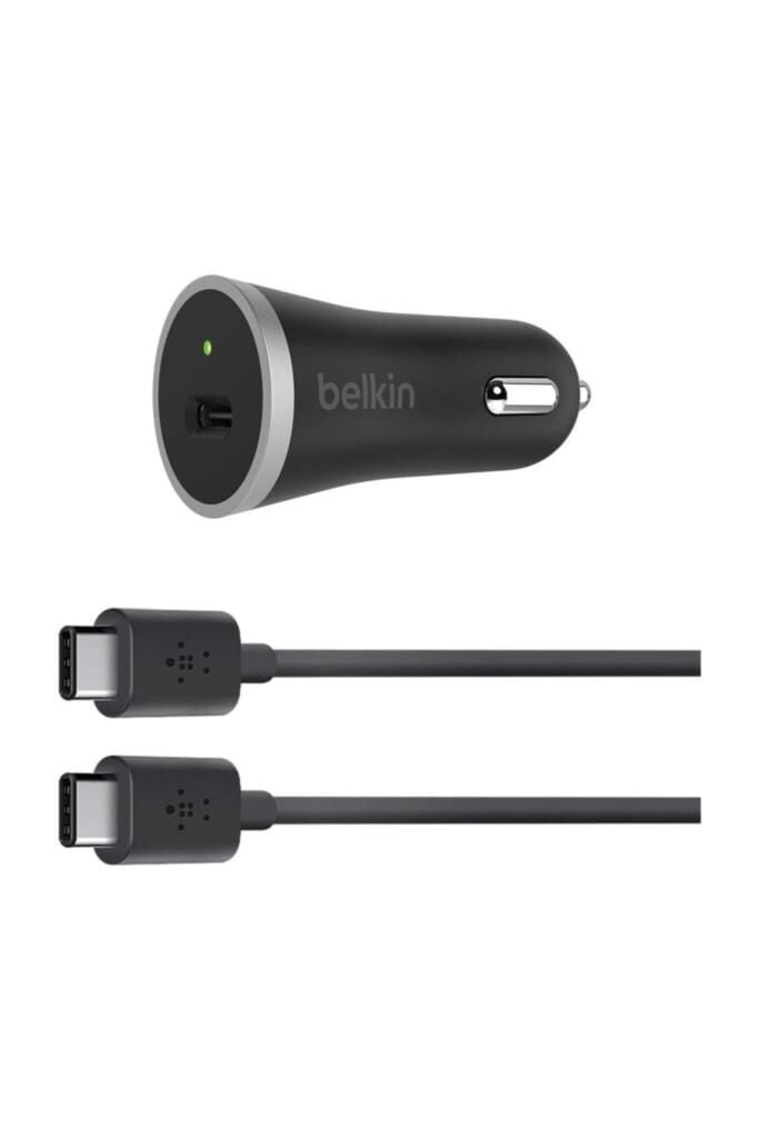Belkin Type-C USB Araç Şarj Cihazı + USB-C Kablo Siyah