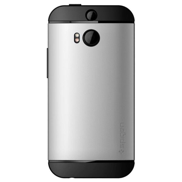 Spigen One M8 ile Uyumlu Kılıf Slim Armor Satin Silver