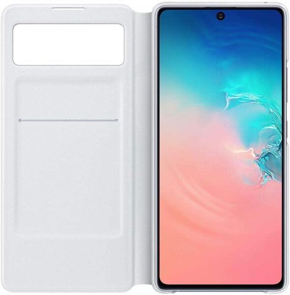 Galaxy S10 Lite ile Uyumlu S View Wallet Cover Kılıf Beyaz EF-EG770PWEGWW