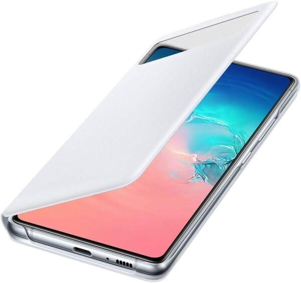 Galaxy S10 Lite ile Uyumlu S View Wallet Cover Kılıf Beyaz EF-EG770PWEGWW