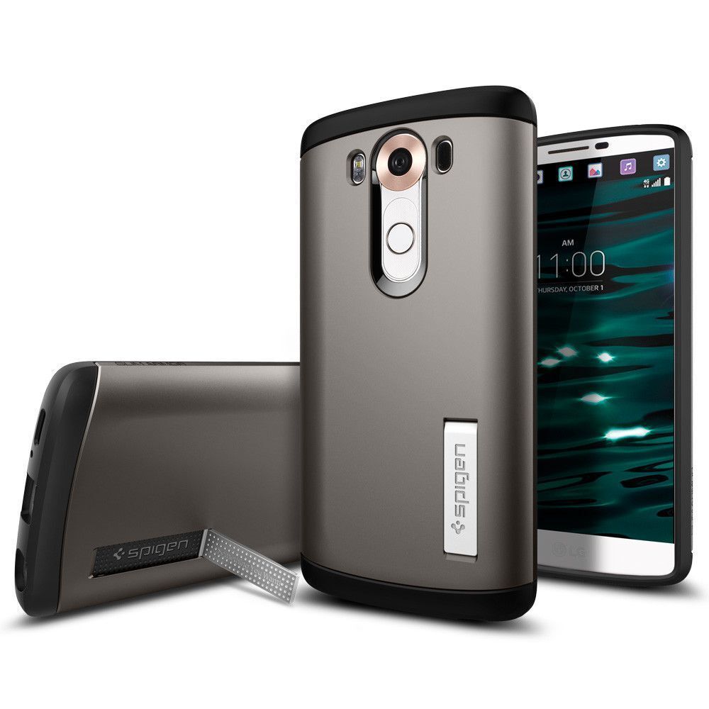 Spigen V10 ile Uyumlu Kılıf Slim Armor Gun Metal