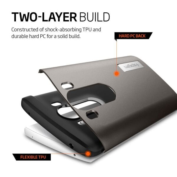 Spigen V10 ile Uyumlu Kılıf Slim Armor Gun Metal