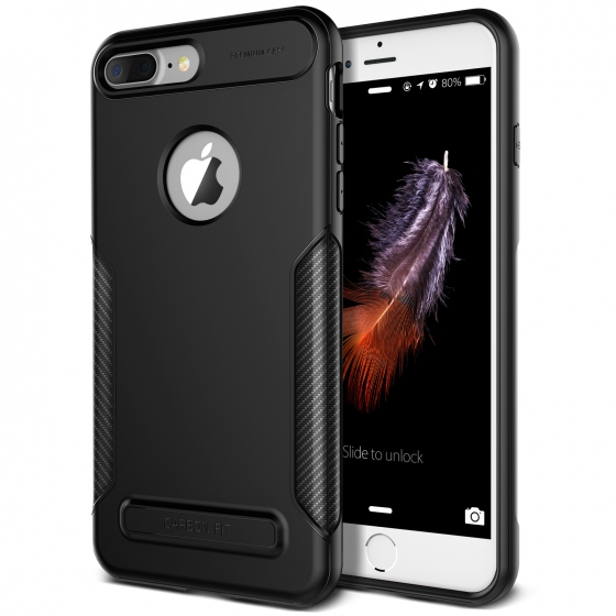 VRS iPhone 7 Plus ile Uyumlu New Carbon Fit Kılıf Black