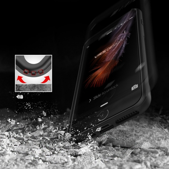 VRS iPhone 7 Plus ile Uyumlu New Carbon Fit Kılıf Black