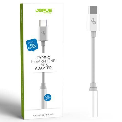 Jopus JO-TY03 Universal Type C 3.5mm Dönüştürücü Beyaz