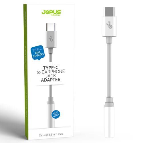 Jopus JO-TY03 Universal Type C 3.5mm Dönüştürücü Beyaz