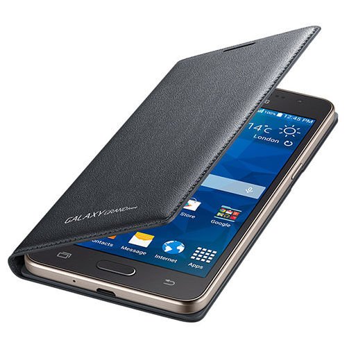 Galaxy Grand Prime ile Uyumlu Kılıf Flip Wallet Siyah EF-WG530BS (Out)
