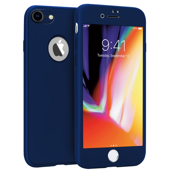 Buff iPhone 8 ile Uyumlu 4D Kılıf Blue