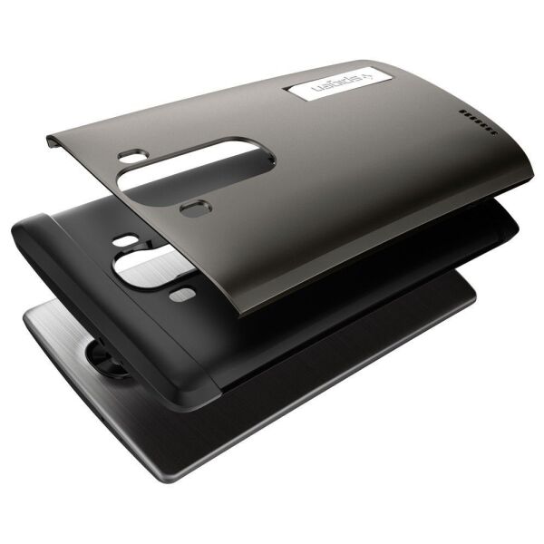 Spigen G4 ile Uyumlu Kılıf Slim Armor Gun Metal