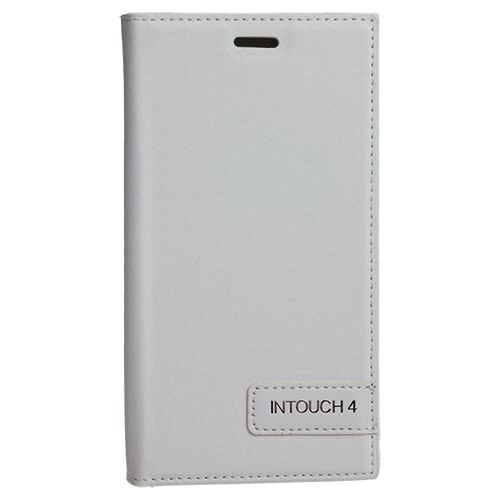 inTouch 4 ile Uyumlu Kılıf Kapaklı Safir Serisi Beyaz