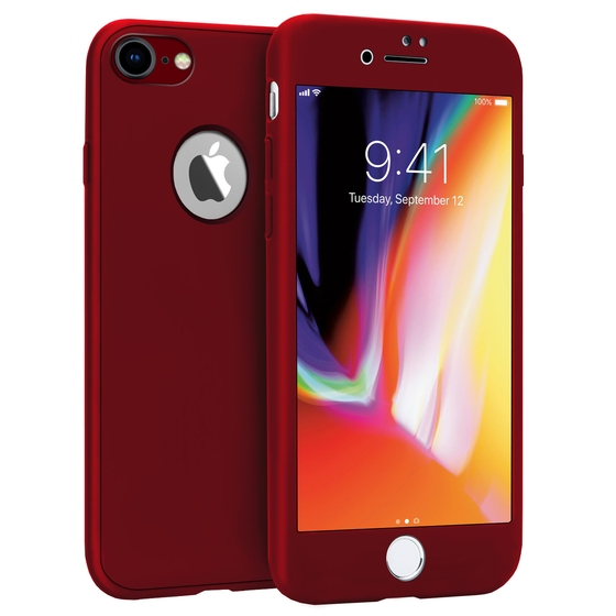 Buff iPhone 8 ile Uyumlu 4D Kılıf Red