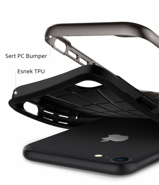 Spigen iPhone 7/8 ile Uyumlu Kılıf Neo Hybrid Herringbone Serisi Gun Metal
