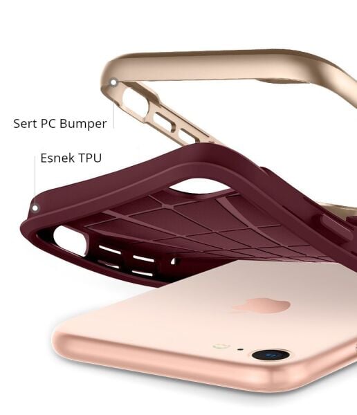 Spigen iPhone 7/8 ile Uyumlu Kılıf Neo Hybrid Herringbone Serisi Burgundy