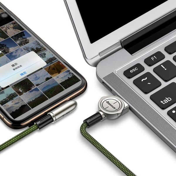 Baseus Exciting Lightning Mobil Oyuncu Data Şarj Kablosu 1.5A 2M Yeşil (Out)
