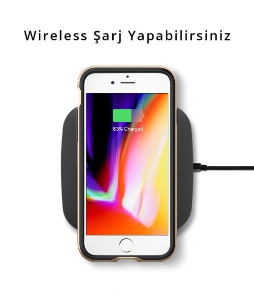 Spigen iPhone SE (2020) Uyumlu ile Uyumlu Kılıf Neo Hybrid Herringbone Serisi Champagne Gold