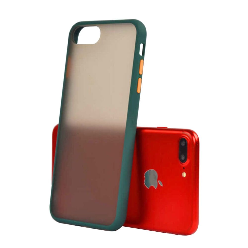 iPhone 7 Plus ile Uyumlu Lent Silikon Kılıf Koyu Yeşil