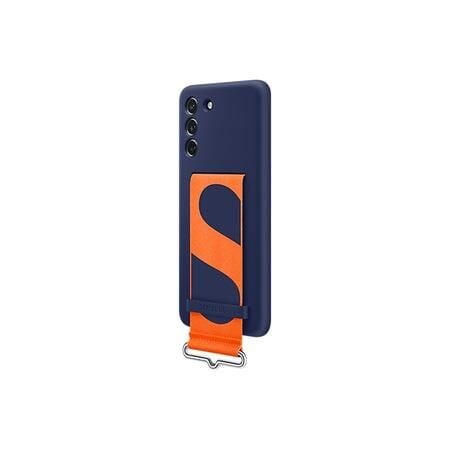 Galaxy S21 FE ile Uyumlu Kayışlı Silikon Kılıf Lacivert-EF-GG990TNEGWW