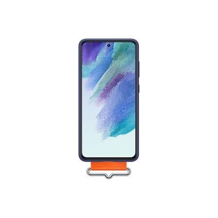 Galaxy S21 FE ile Uyumlu Kayışlı Silikon Kılıf Lacivert-EF-GG990TNEGWW