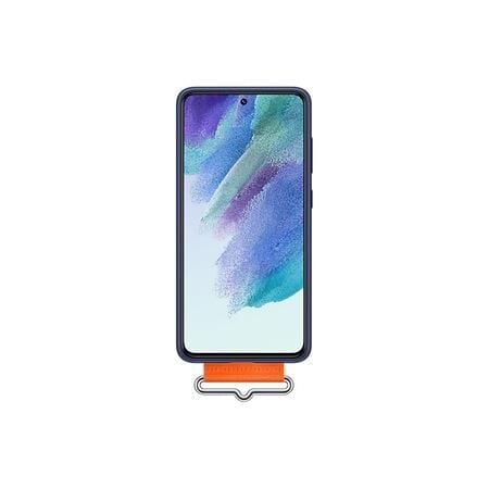 Galaxy S21 FE ile Uyumlu Kayışlı Silikon Kılıf Lacivert-EF-GG990TNEGWW