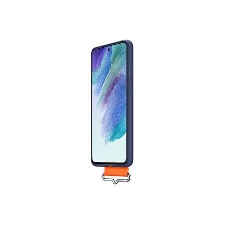 Galaxy S21 FE ile Uyumlu Kayışlı Silikon Kılıf Lacivert-EF-GG990TNEGWW