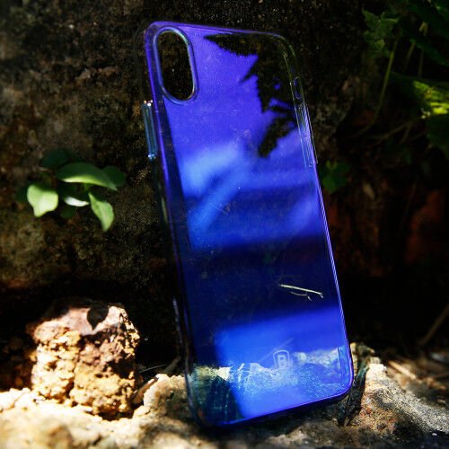 Baseus iPhone X ile Uyumlu Glaze Case Mavi
